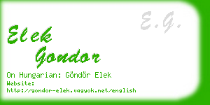 elek gondor business card